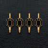 Gold & Black Enamel Cufflinks & Shirt Stud Set