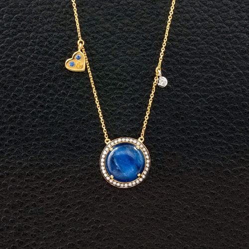 Kyanite & Diamond Pendant