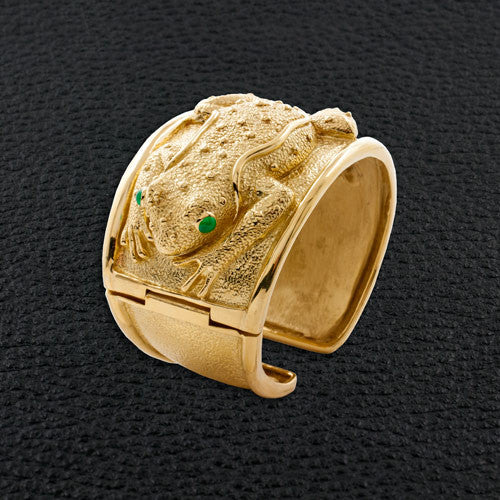 Gold Frog Estate Cuff Bracelet