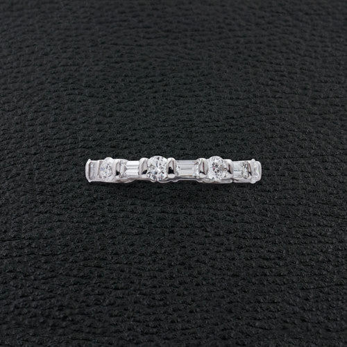 Baguette & Round Diamond Band