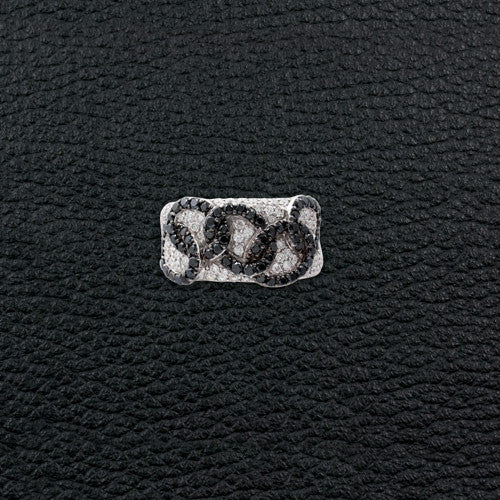 Black & White Diamond Circle Design Ring