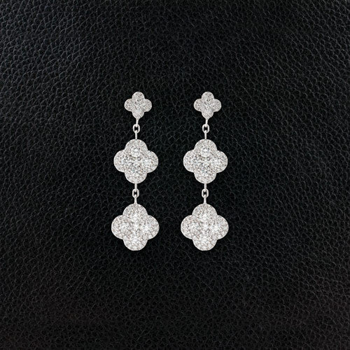 Silver, Gold & Pink Mother of Pearl Clover Earrings – Cavendish French