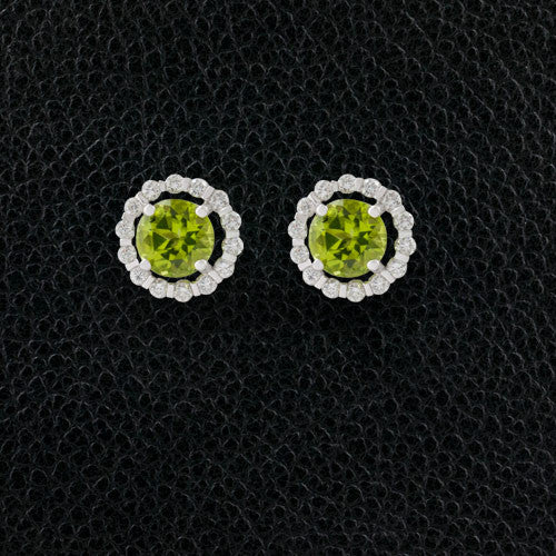 Peridot & Diamond Earrings