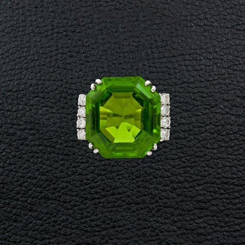 Peridot & Diamond Ring