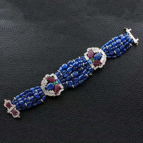 Sapphire, Ruby & Diamond Estate Bracelet