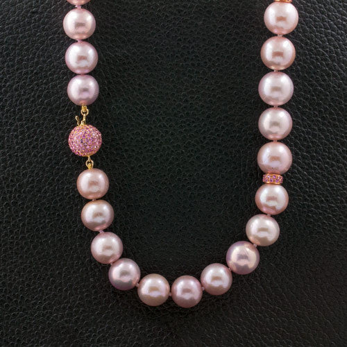Pink Pearl & Pink Sapphire Necklace