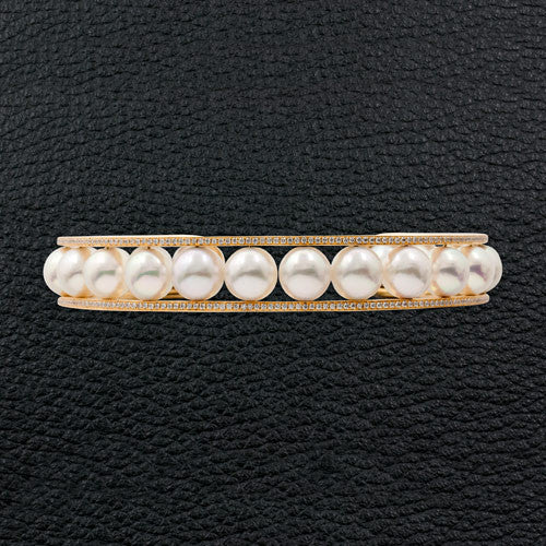 Pearl & Diamond Bangle Bracelet