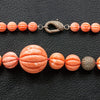 Carved Coral & Diamond Necklace