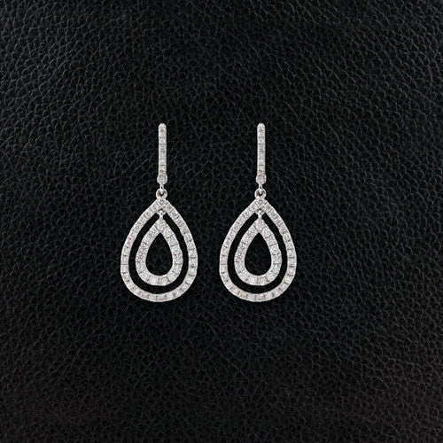 Double Teardrop Diamond Earrings