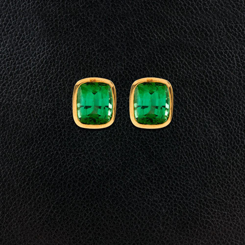 Mint Tourmaline & Diamond Earrings