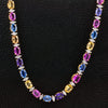 Multicolor Sapphires & Diamond Necklace