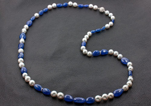 Tanzanite, Pearl & Diamond Necklace