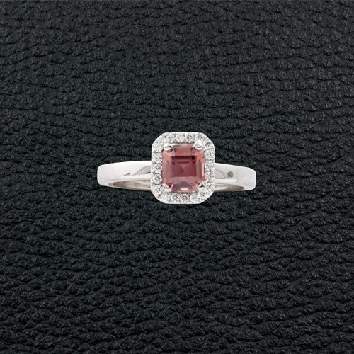 Pink Zircon & Diamond Ring
