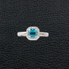 Blue Zircon & Diamond Ring