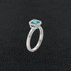 Blue Zircon & Diamond Ring