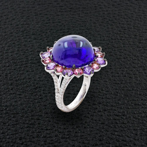 Cabochon Amethyst Cocktail Ring