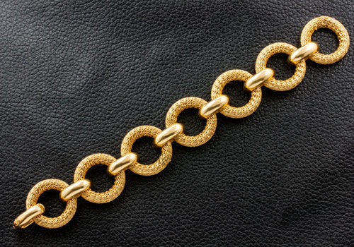 Gold Circle Link Estate Bracelet