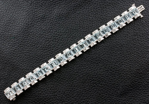 Aquamarine & Diamond Bracelet