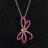 Pink Sapphire Dragonfly Pendant