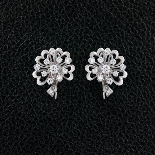Diamond Hearts & Flowers Earrings