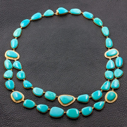 Turquoise & Diamond Necklace