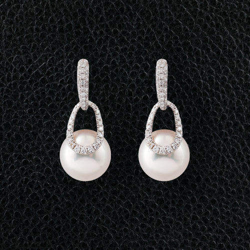 South Sea Pearl & Diamond Earrings