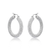 Pave Diamond Hoop Earrings