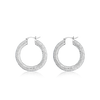 Pave Diamond Hoop Earrings