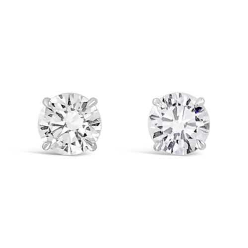 Round Diamond Stud Earrings