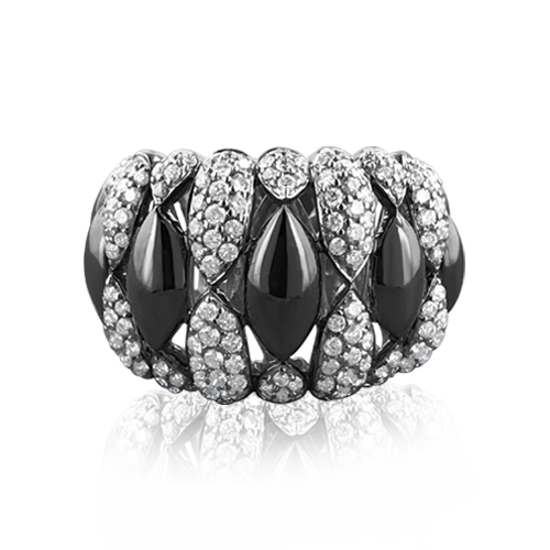 Hematite & Diamond Ring