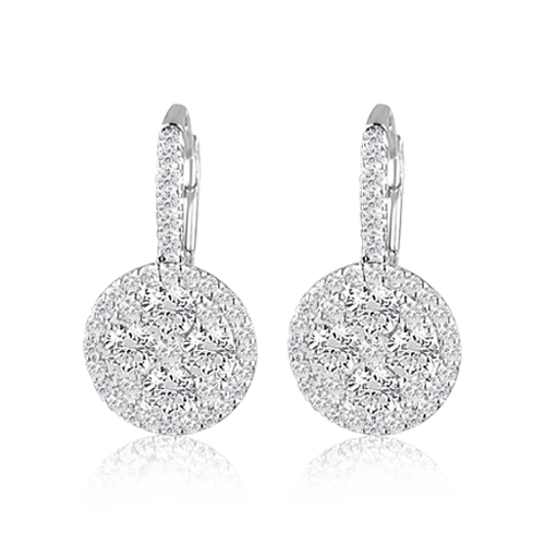 Diamond Dangle Circle Earrings