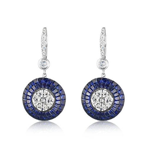 Sapphire & Diamond Dangle Earrings