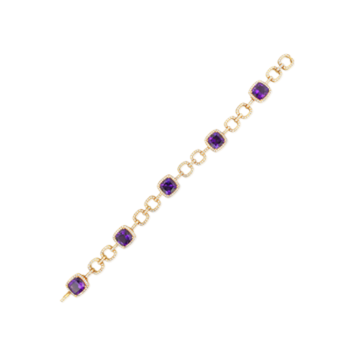 Amethyst & Diamond Bracelet