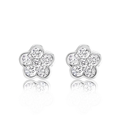 Diamond Flower Earrings