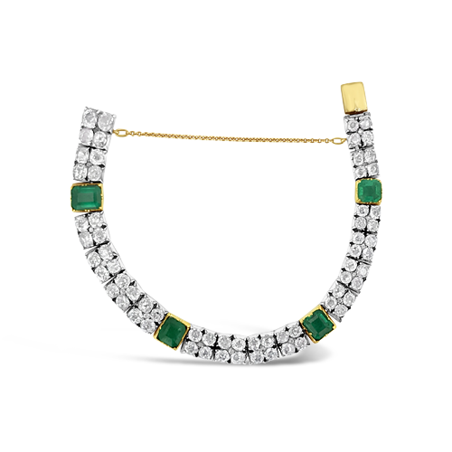 Emerald & Diamond Estate Bracelet