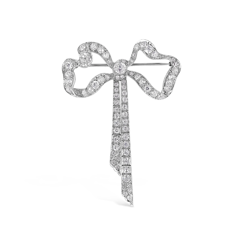 Diamond Bow Estate Pin