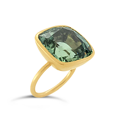 Greenish Burma Sapphire Ring