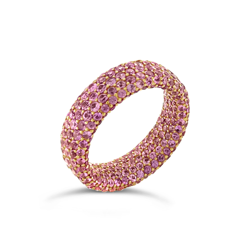 Pink Sapphire Inside/Outside Band Ring