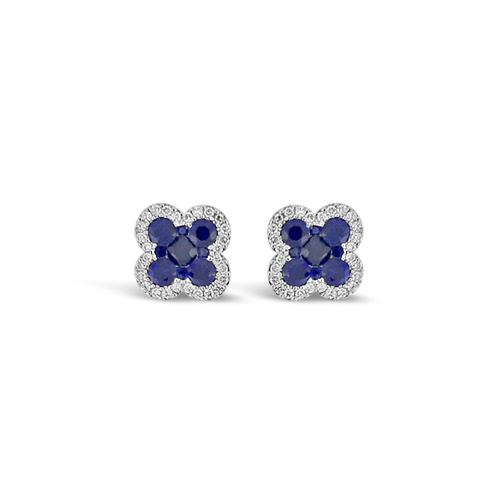 Sapphire & Diamond Clover Earrings