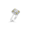Diamond Ring with Yellow Diamond Accents