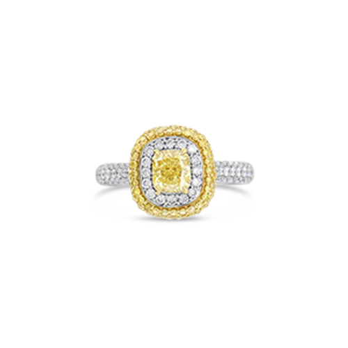 Yellow & White Diamond Engagement Ring