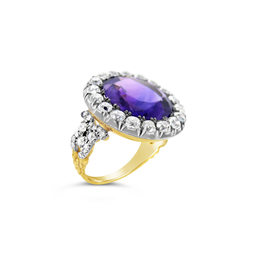 Amethyst & Diamond Antique Ring