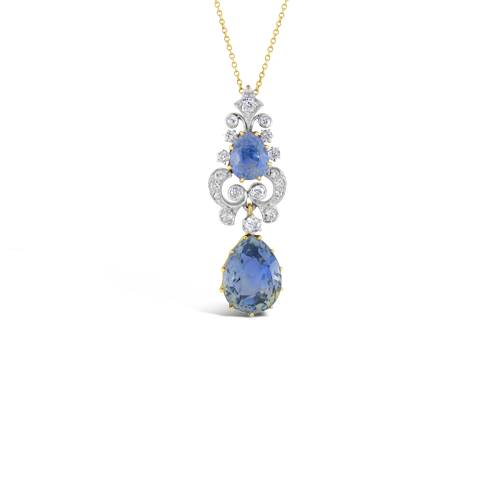Sapphire & Diamond Victorian Necklace