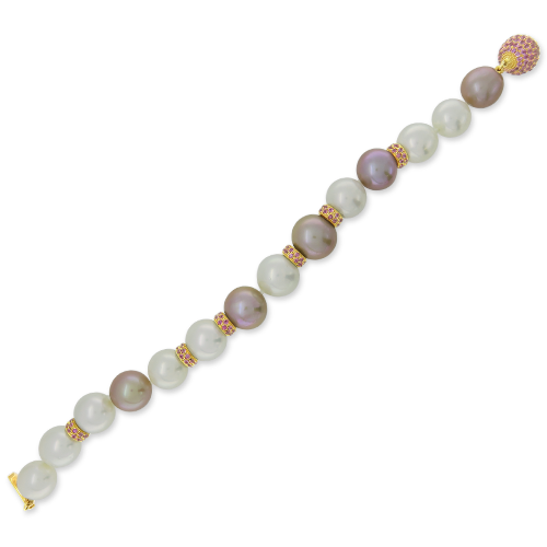 Pearl & Pink Sapphire Bracelet