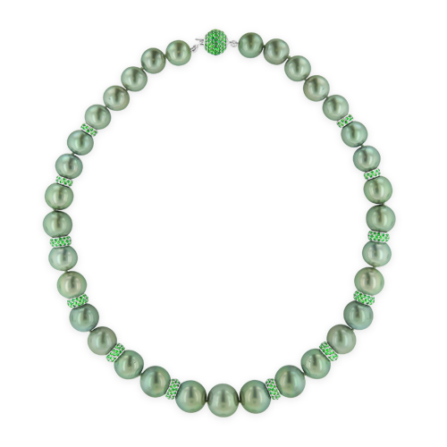 Tahitian Pearl & Tsavorite Necklace
