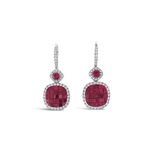 Ruby & Diamond Dangle Earrings