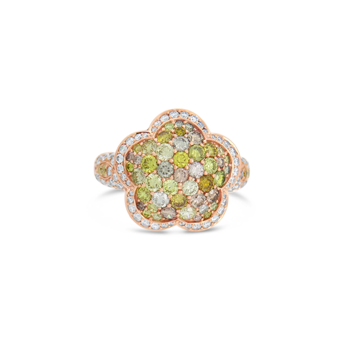 Fancy Colored Diamonds in a Flower Design Ring