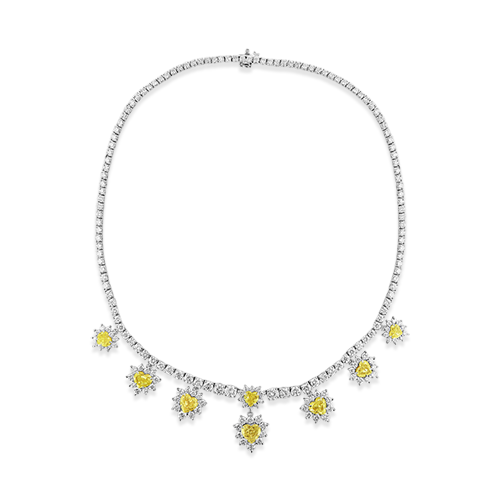 Yellow & White Diamond Necklace