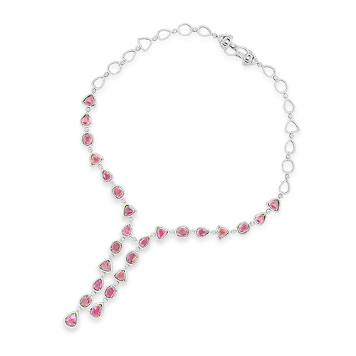 Pink Sapphire & Diamond Necklace