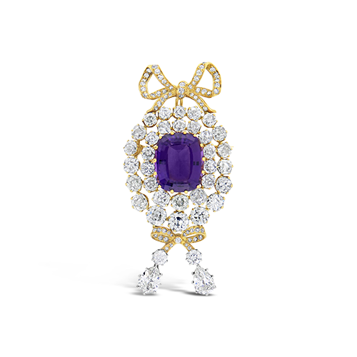 Amethyst & Diamond Estate Brooch